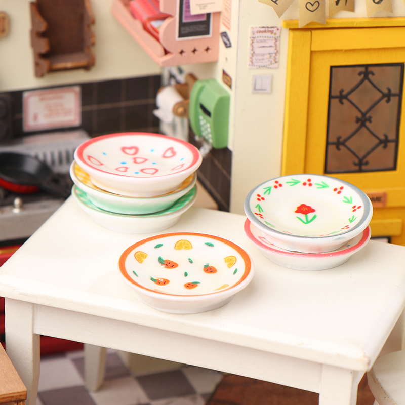 5Pcs 1/12 Dollhouse Mini Plate - Model Kitchen Set 评论和价格