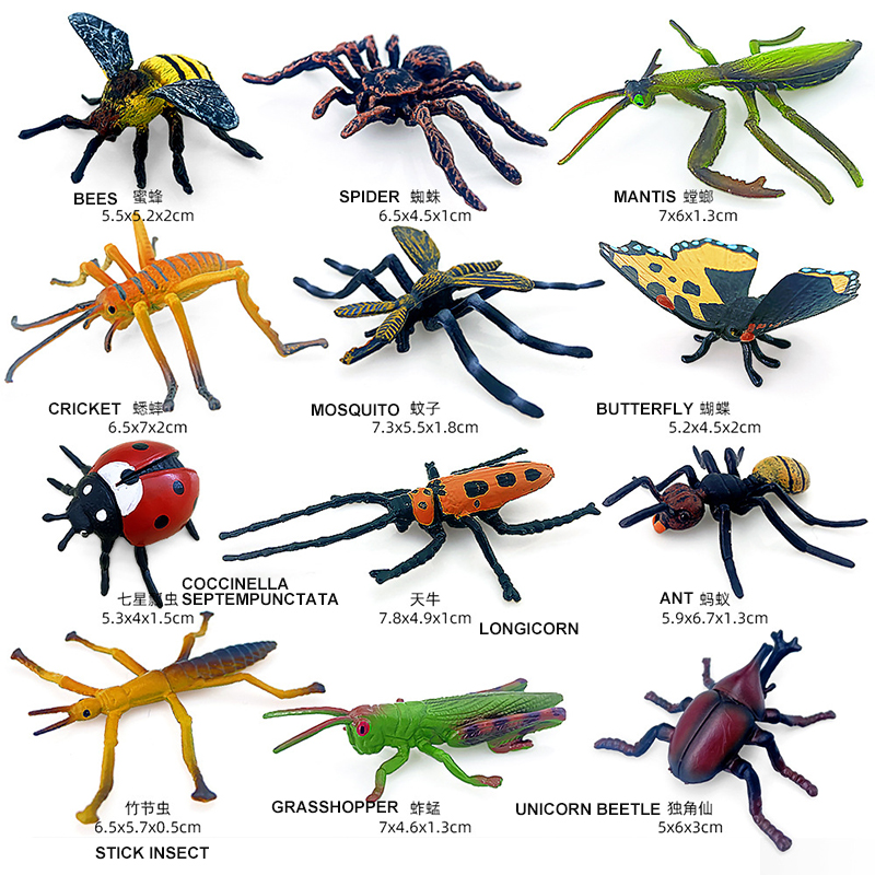 12pcs Wild Insect Animals Mode - Model Kit Lizard 评论和价格