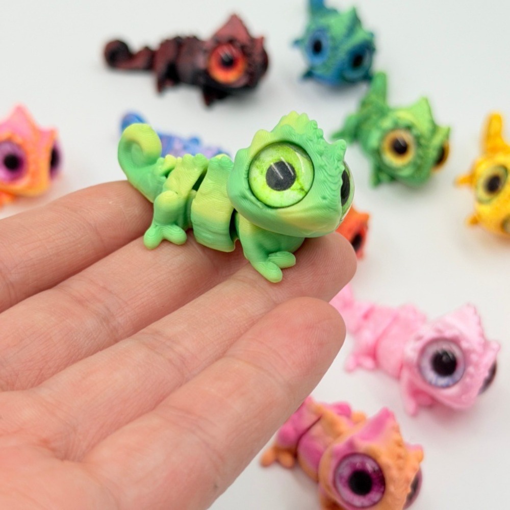 3D Printed Mini Chameleon Figu - Model Kit Lizard 评论和价格