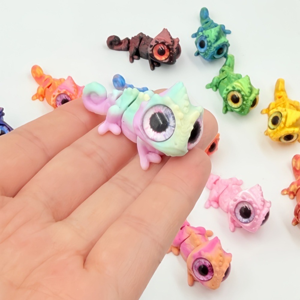 3D Printed Mini Chameleon Figu - Model Kit Lizard 评论和价格