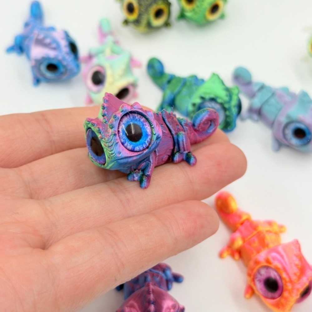3D Printed Mini Chameleon Figu - Model Kit Lizard 评论和价格