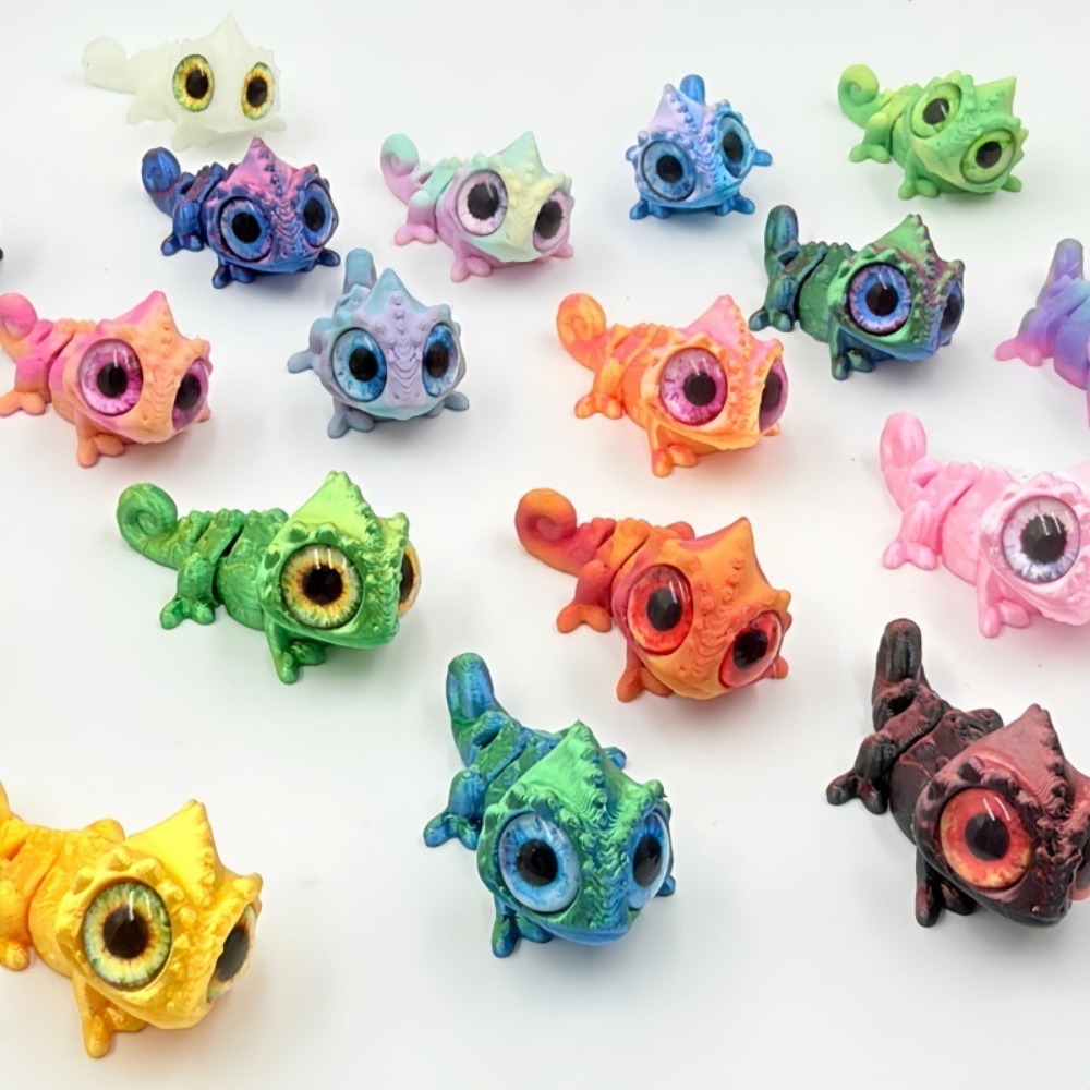 3D Printed Mini Chameleon Figu - Model Kit Lizard 评论和价格