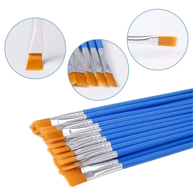 Nylon Flat Paint Brushes with  - Plastic Model Paint 评论和价格