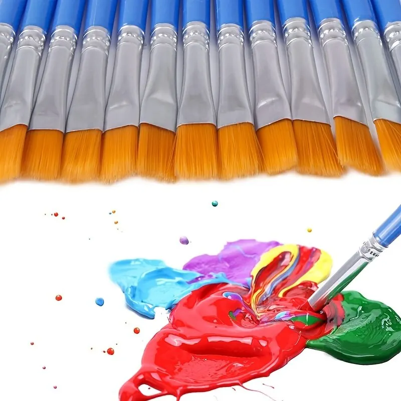 Nylon Flat Paint Brushes with  - Plastic Model Paint 评论和价格