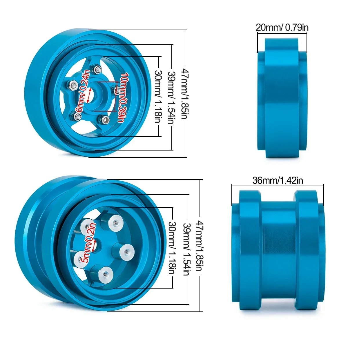 Aluminum Beadlock Wheels for 1 - Model Kit Tamiya 评论和价格