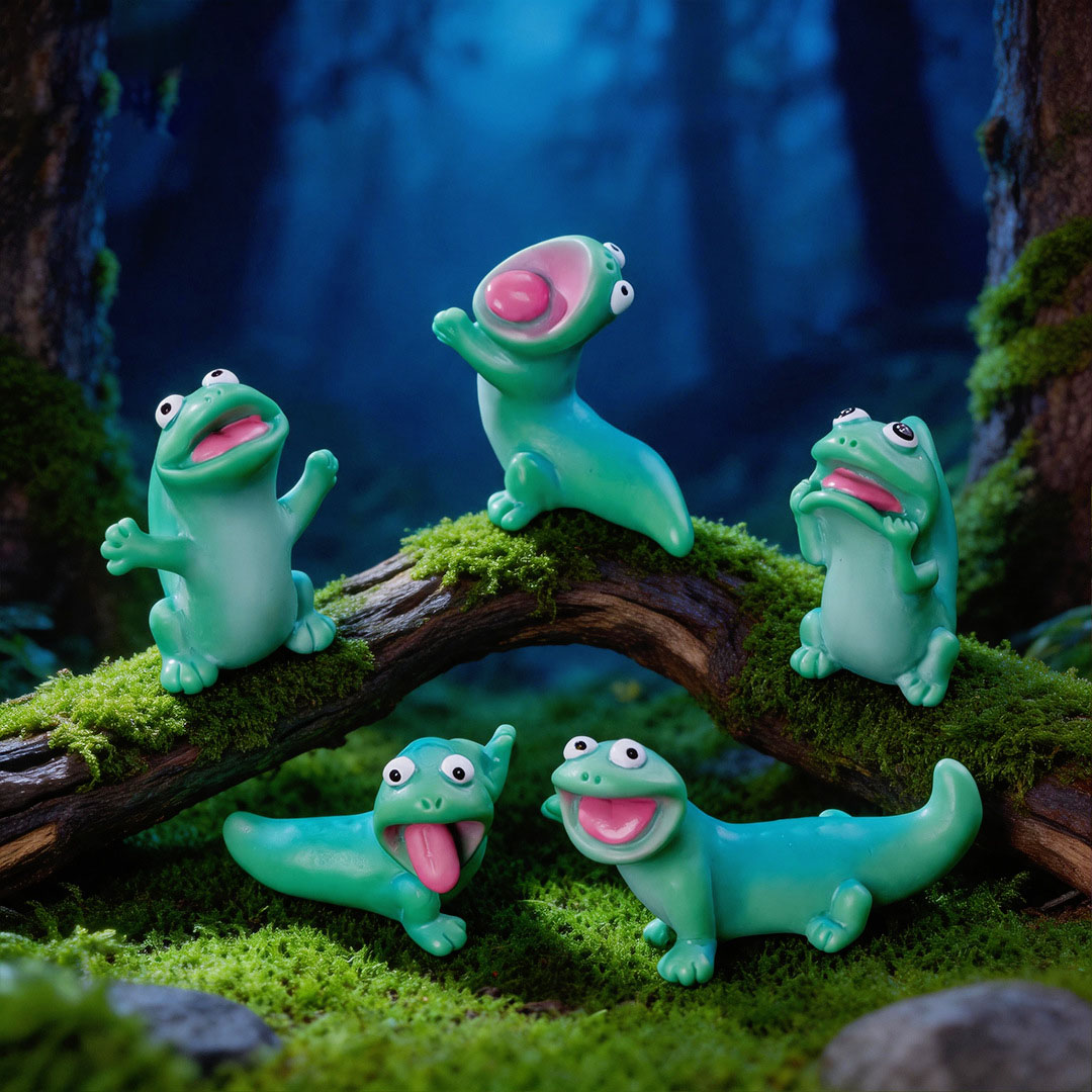 5pc Cartoon Funny Green Lizard - Model Kit Lizard 评论和价格