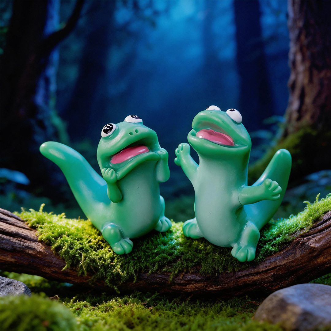 5pc Cartoon Funny Green Lizard - Model Kit Lizard 评论和价格